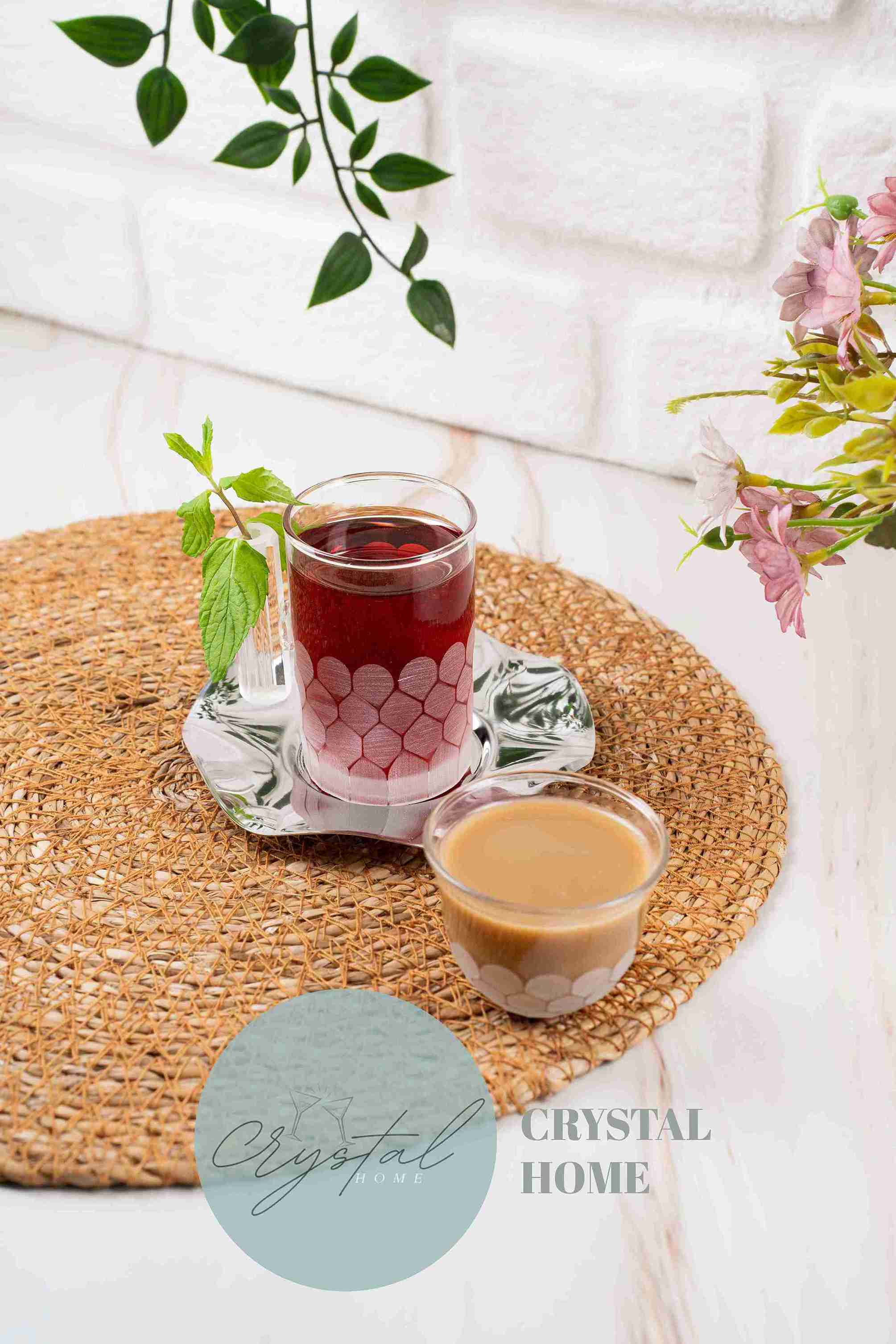 18 Piece Tea Set Coral