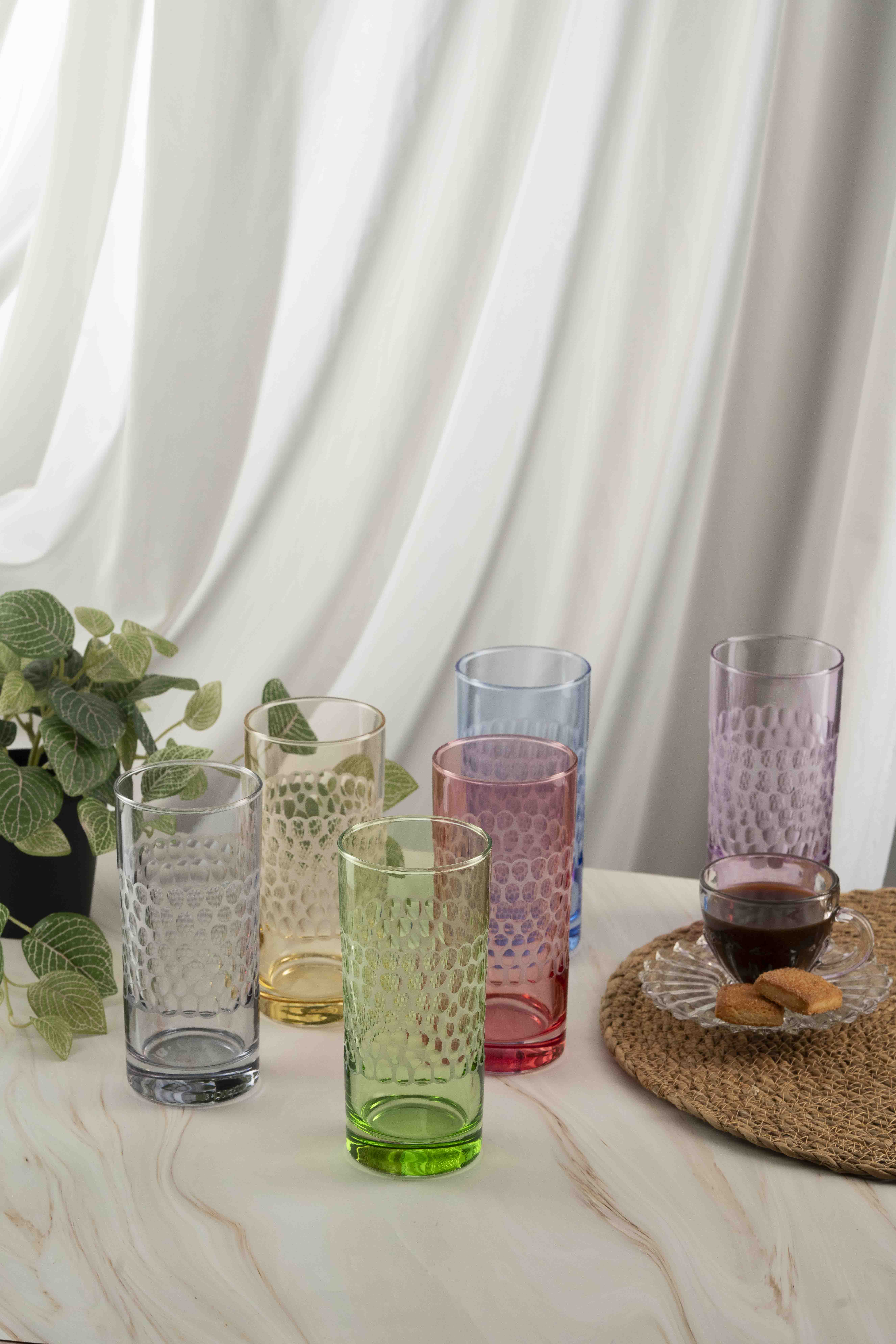 Üzüm Renkli Uzun Su Bardağı 485ml