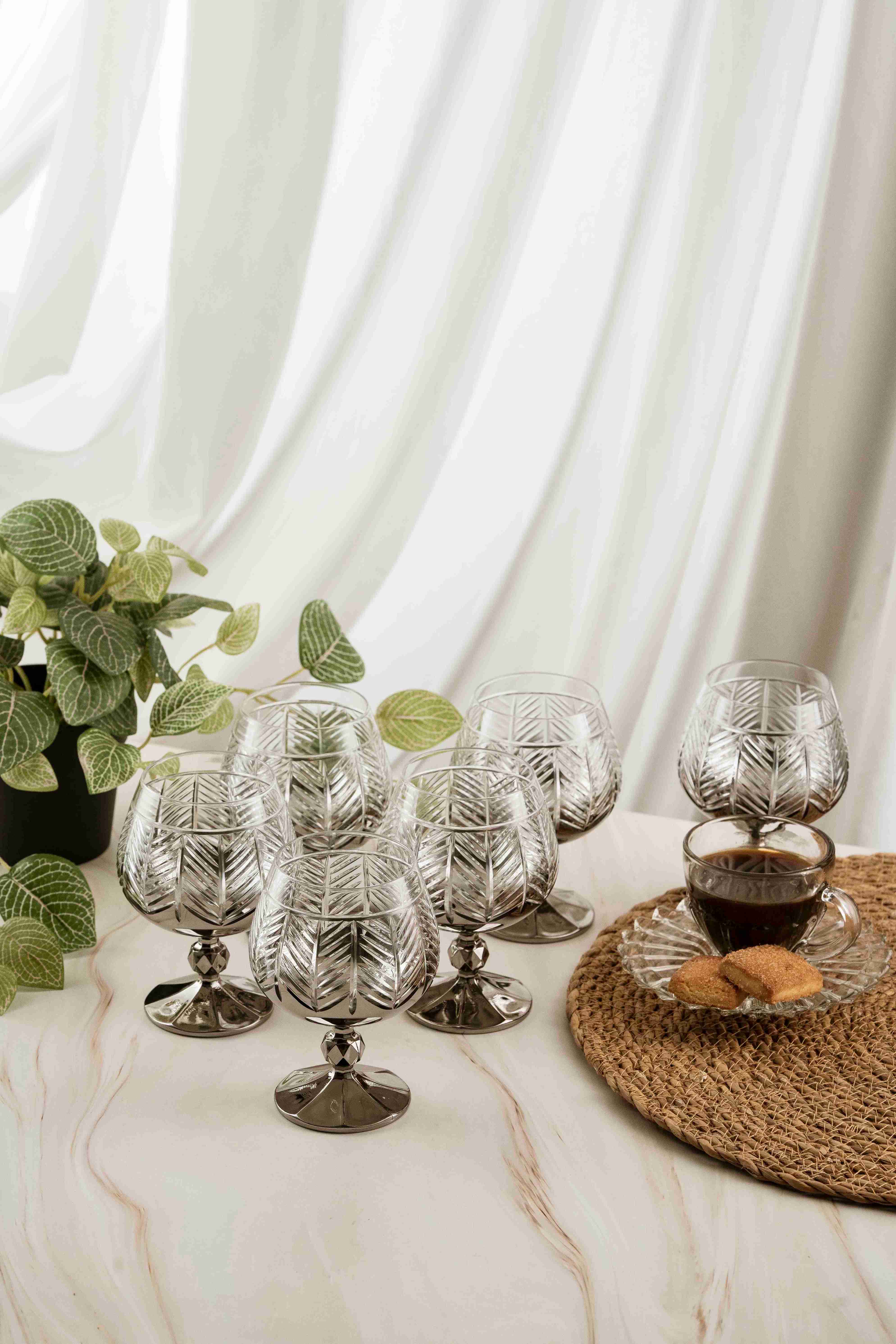 Silver Fishbone Crystal Coffee Side 250ml