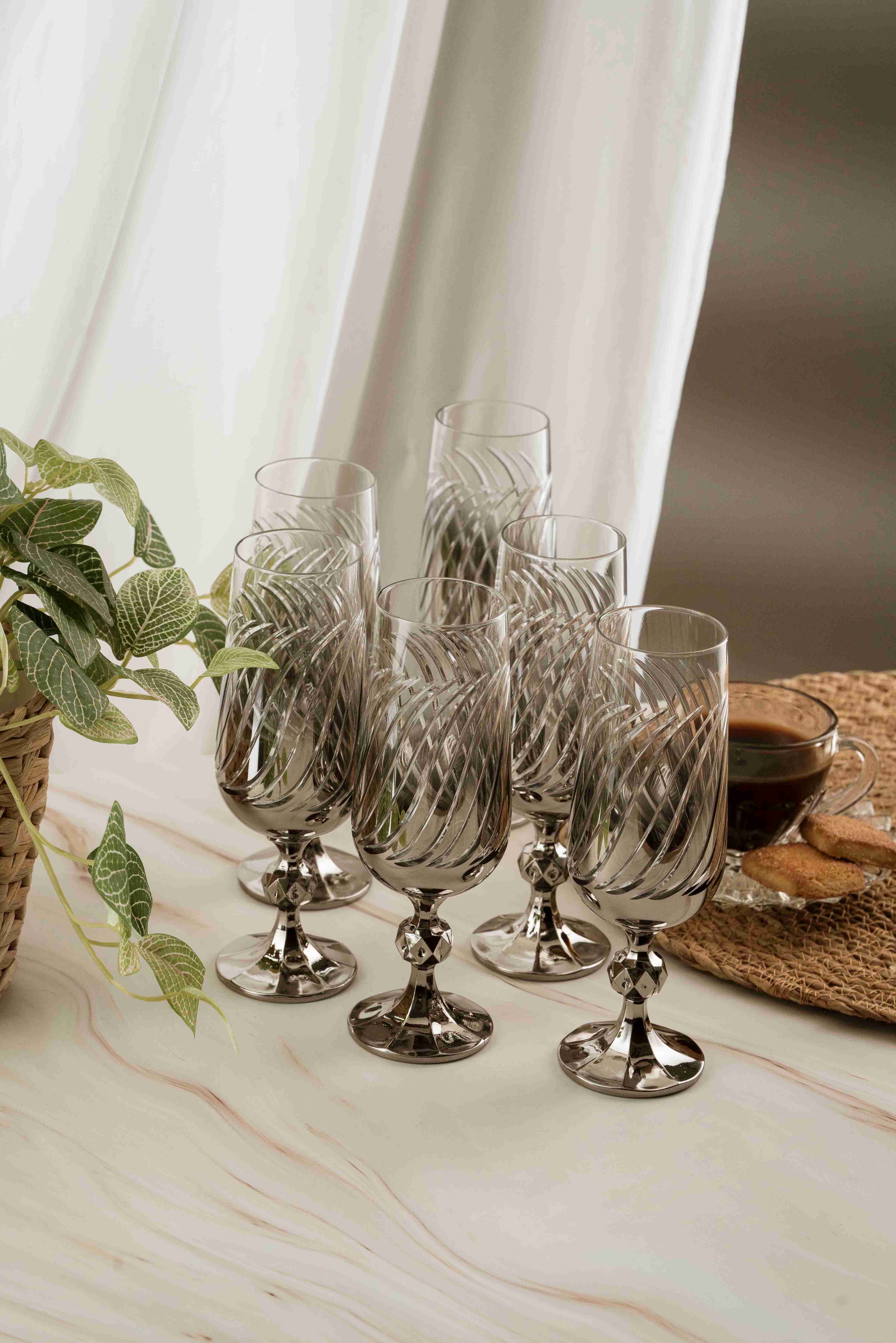 Gümüş Meltem Kristal Kahve Yanı 180ml