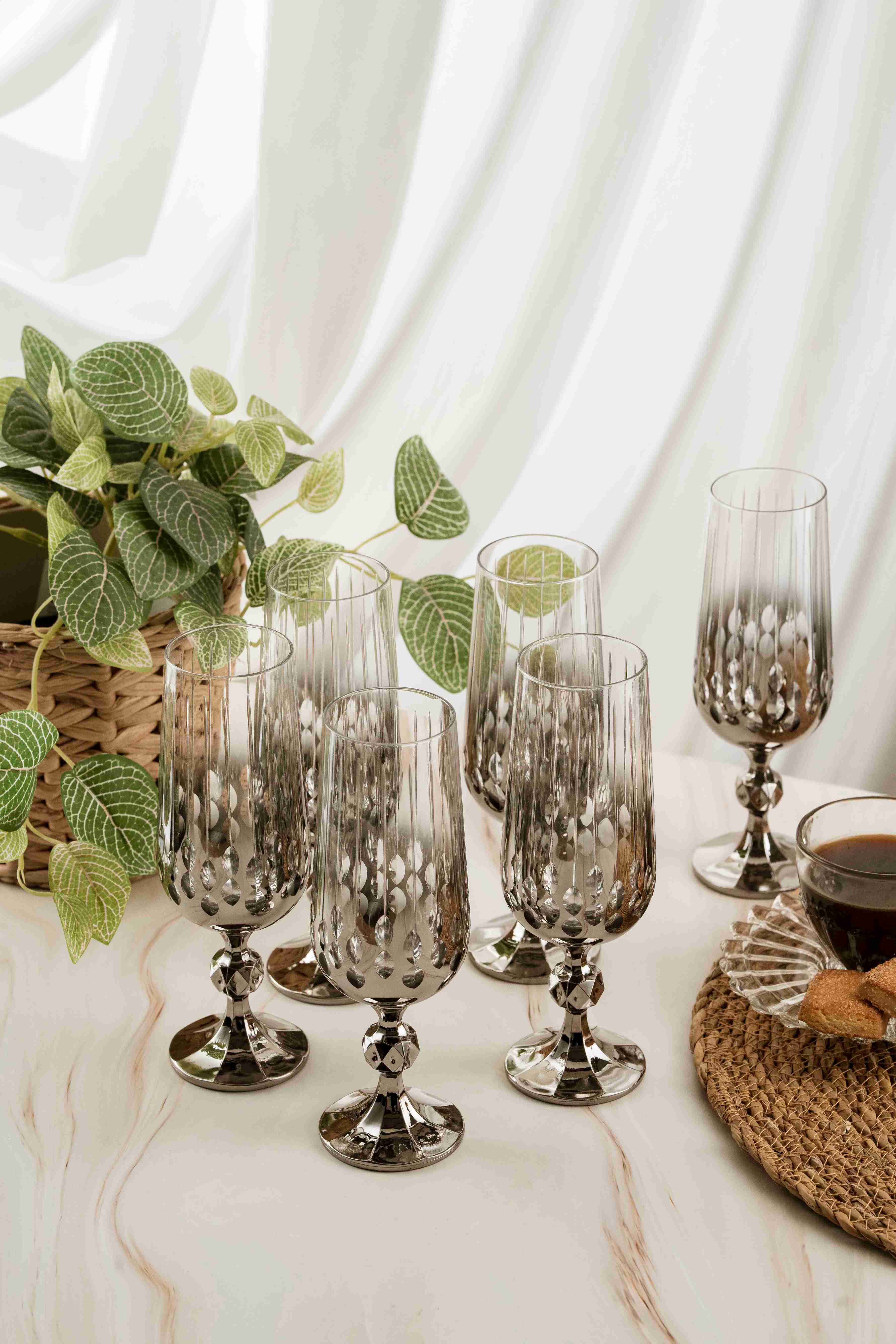 Gümüş Damla Kristal Kahve Yanı 180ml