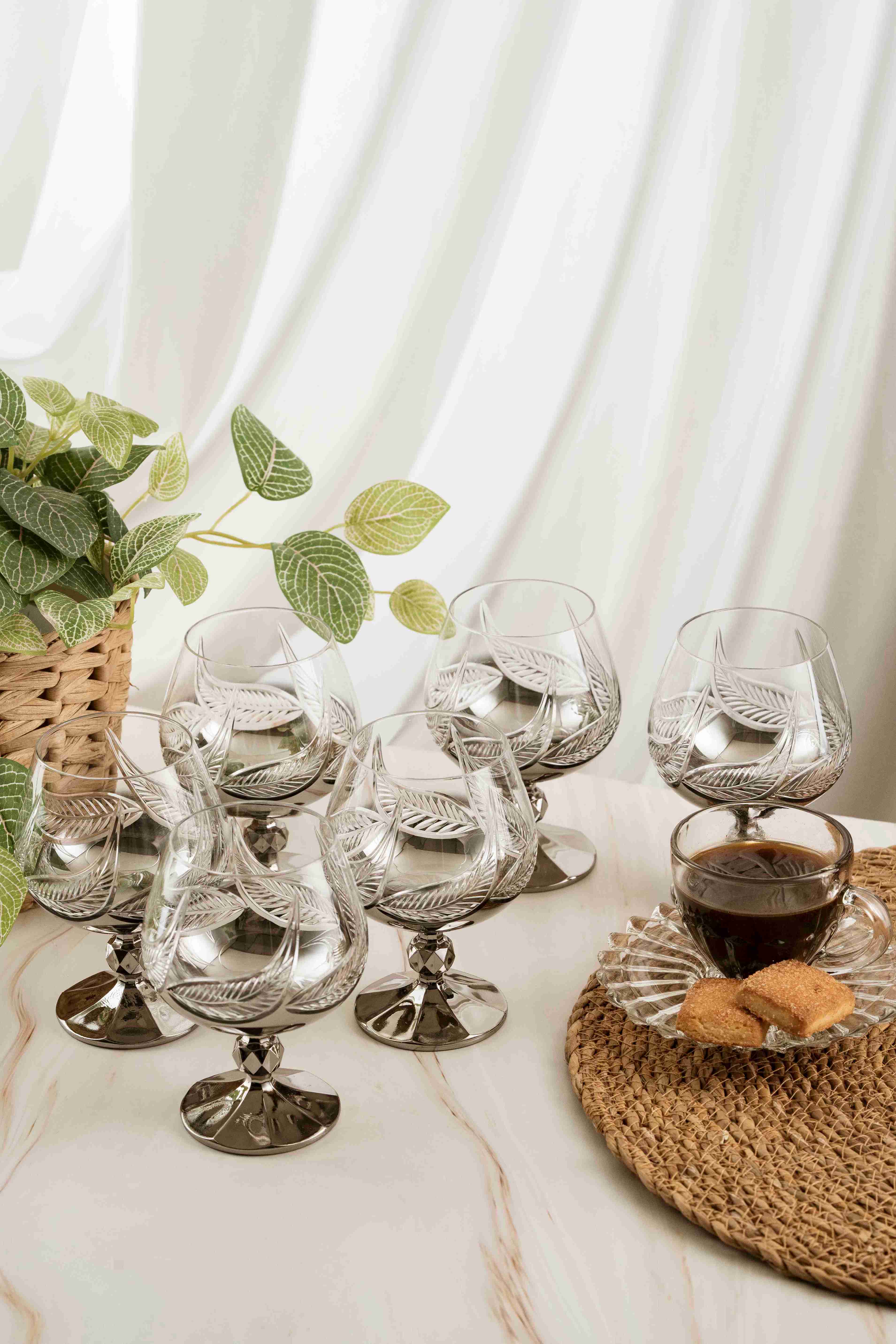 Silver Leaf Crystal Coffee Side 250ml