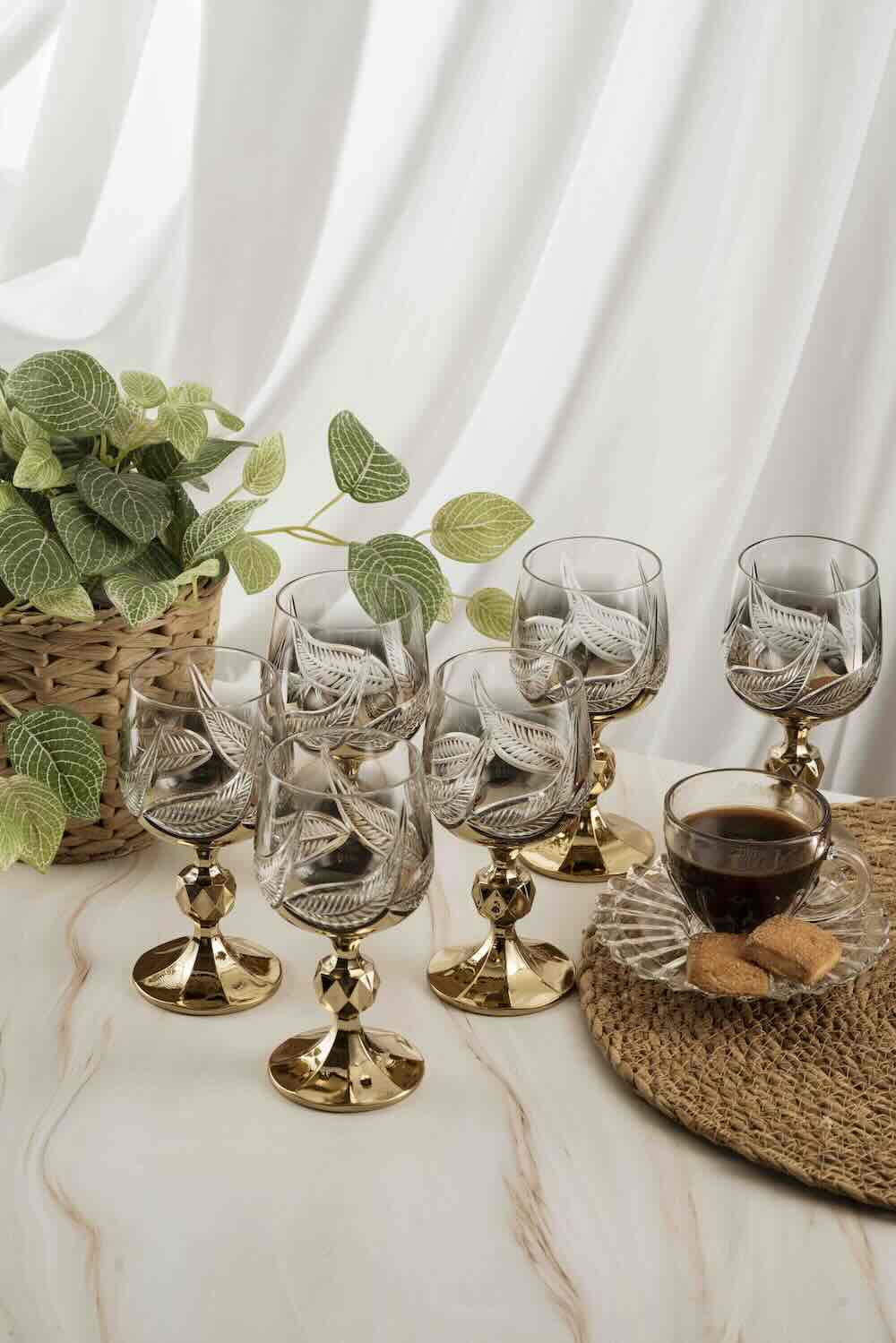 Gold Leaf Crystal Coffee Side 150ml