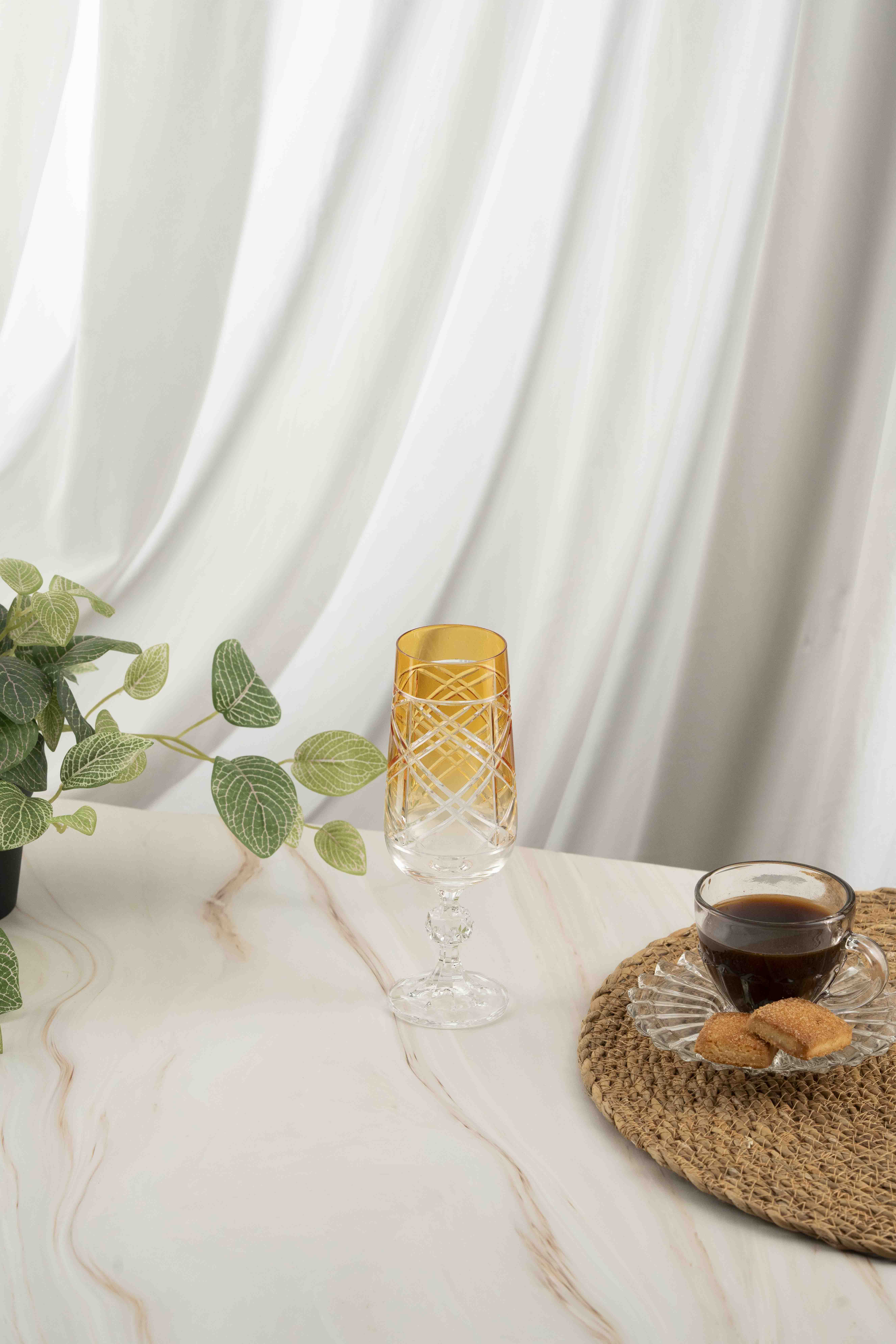 Çift Polo Kristal Kahve Yanı 180ml