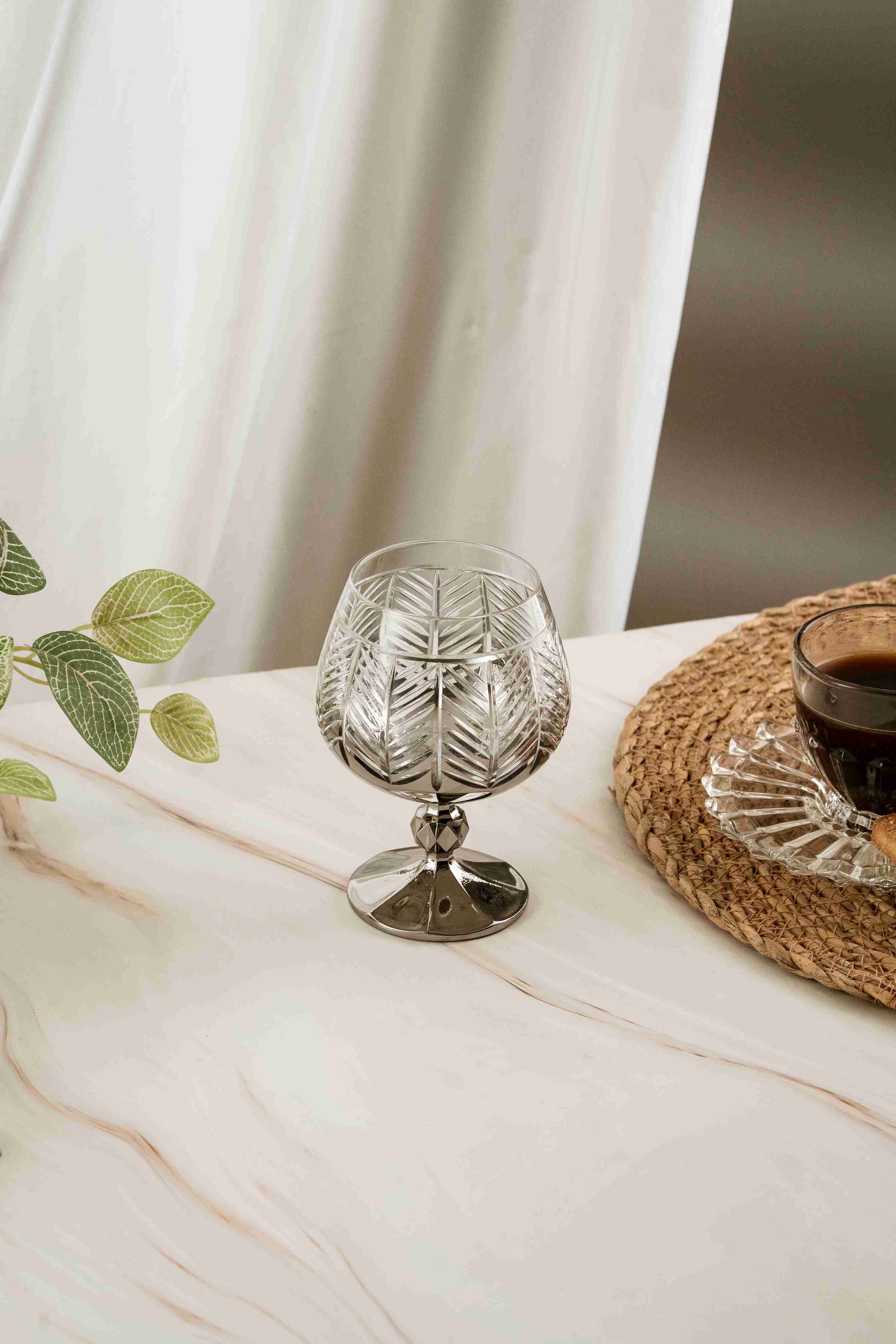 Silver Fishbone Crystal Coffee Side 250ml