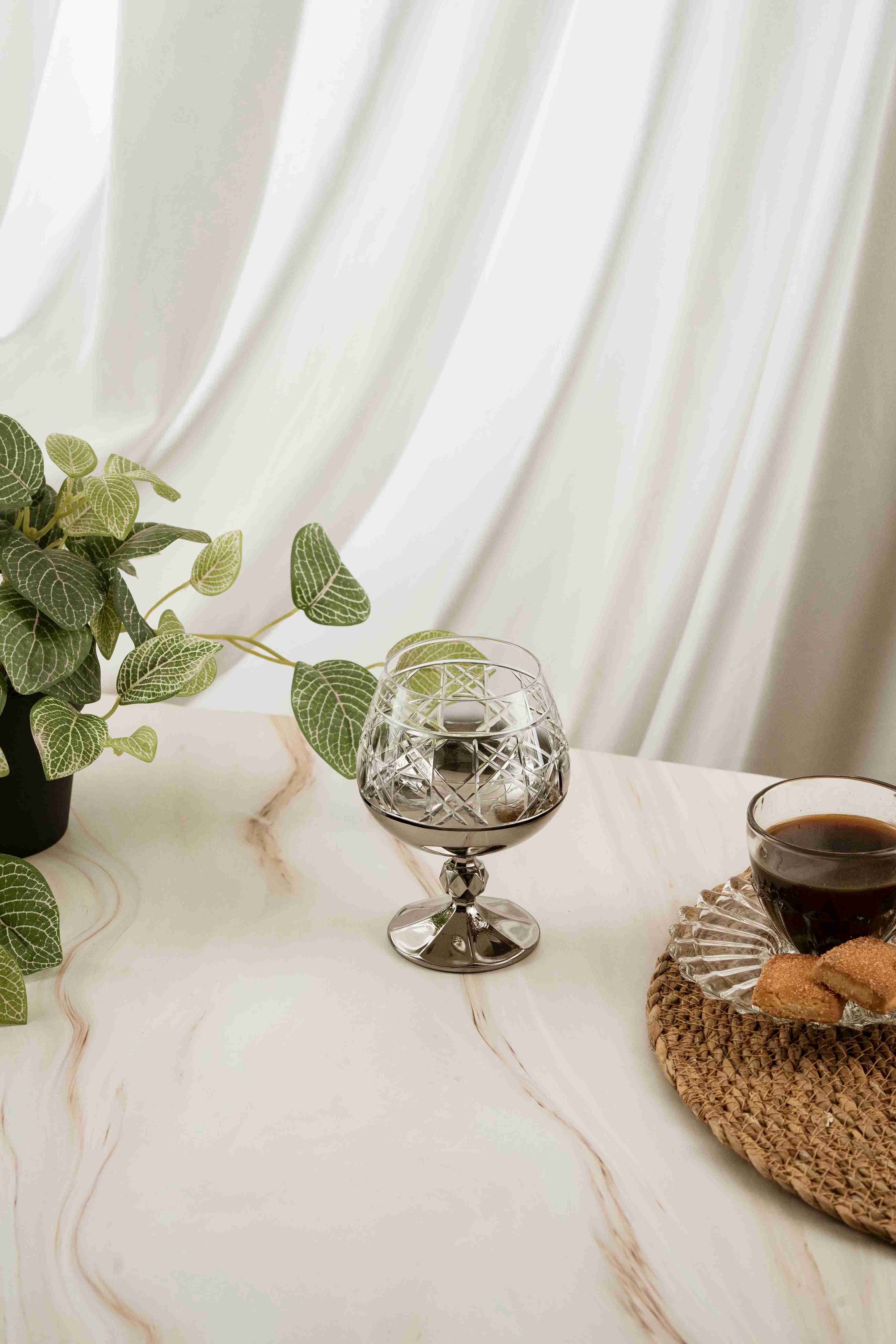 Silver Gloria Crystal Coffee Side 250ml