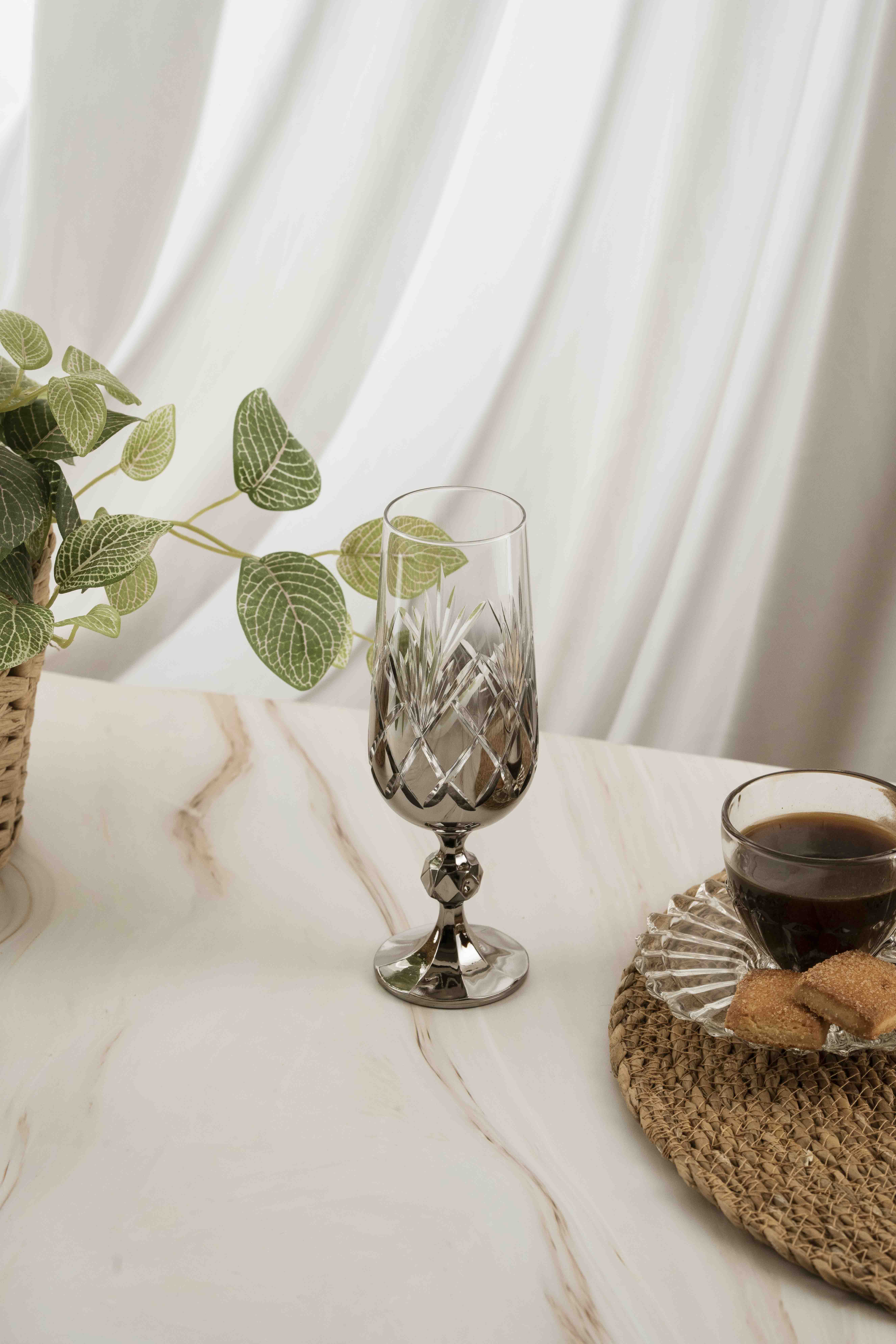 Gümüş Ananas Kristal Kahve Yanı 180ml