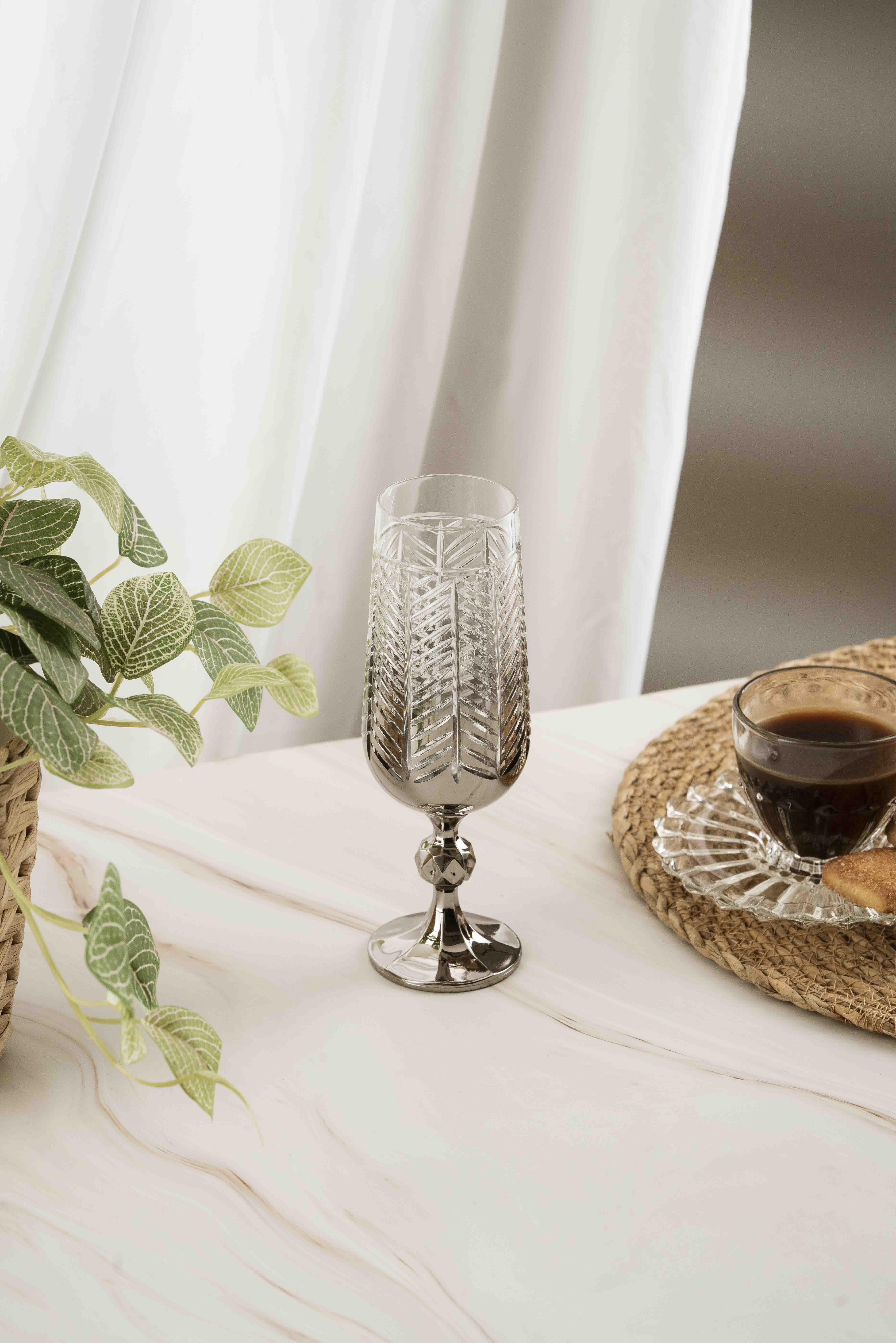 Gümüş Kılçık Kristal Kahve Yanı 180ml