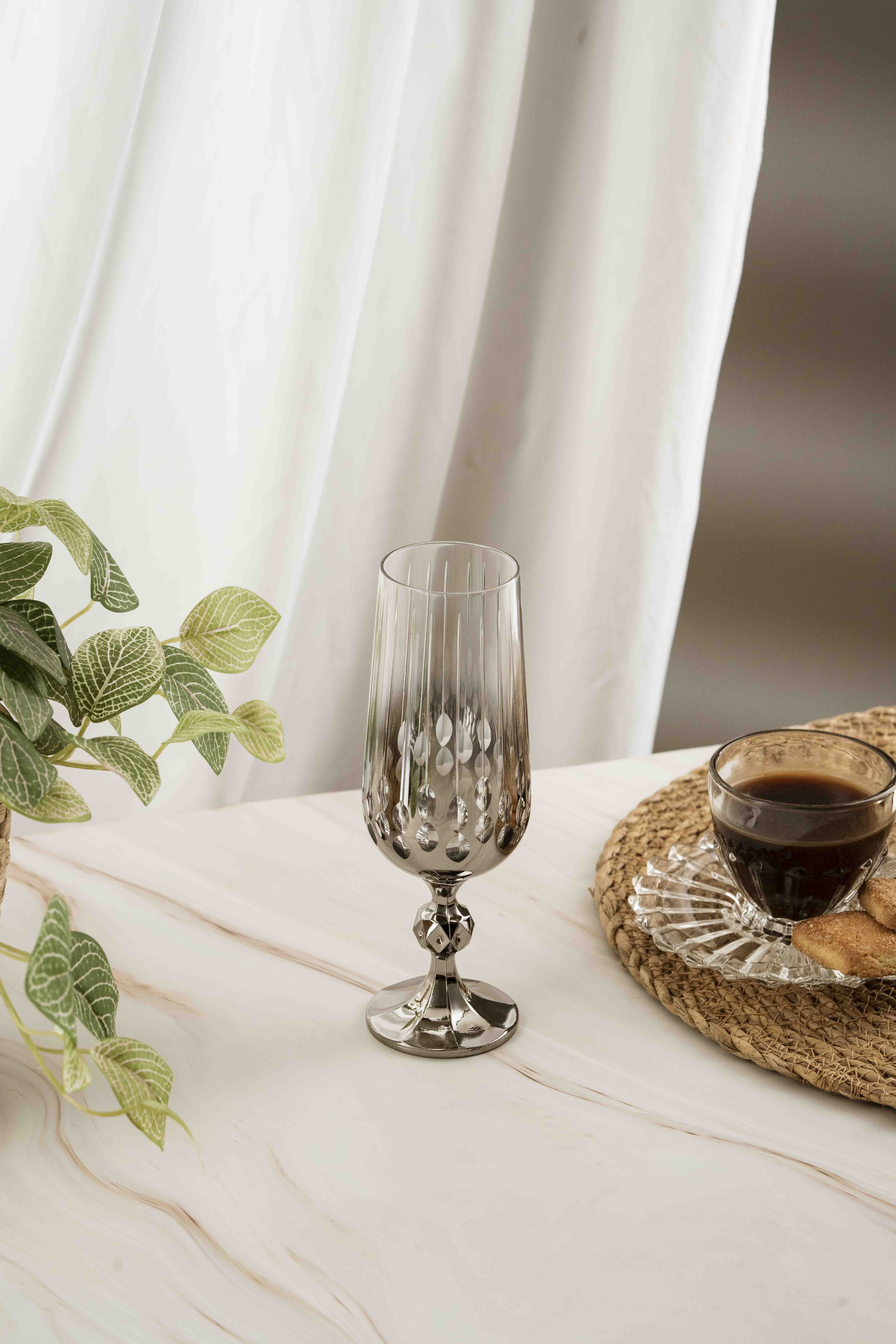 Gümüş Damla Kristal Kahve Yanı 180ml