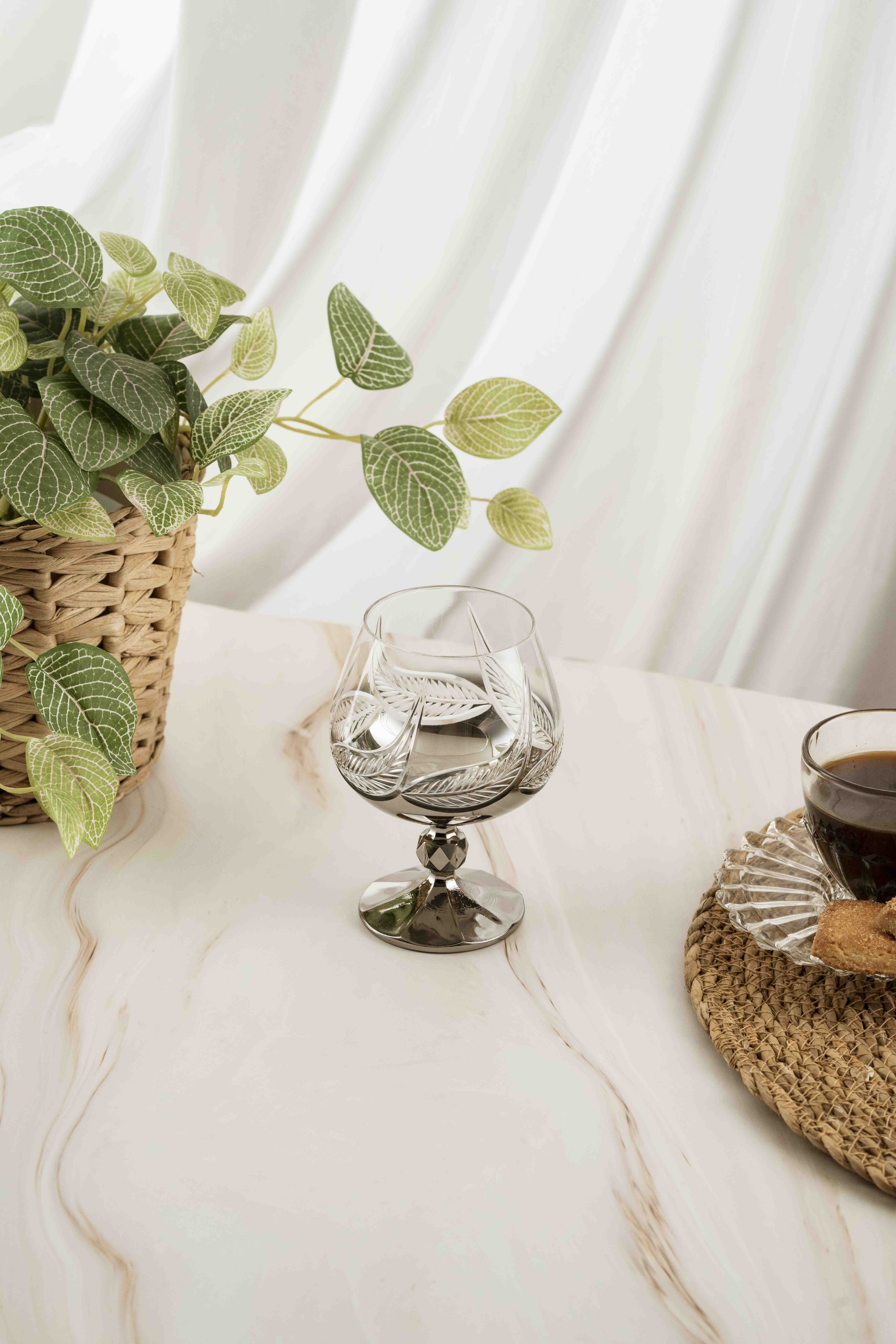 Silver Leaf Crystal Coffee Side 250ml