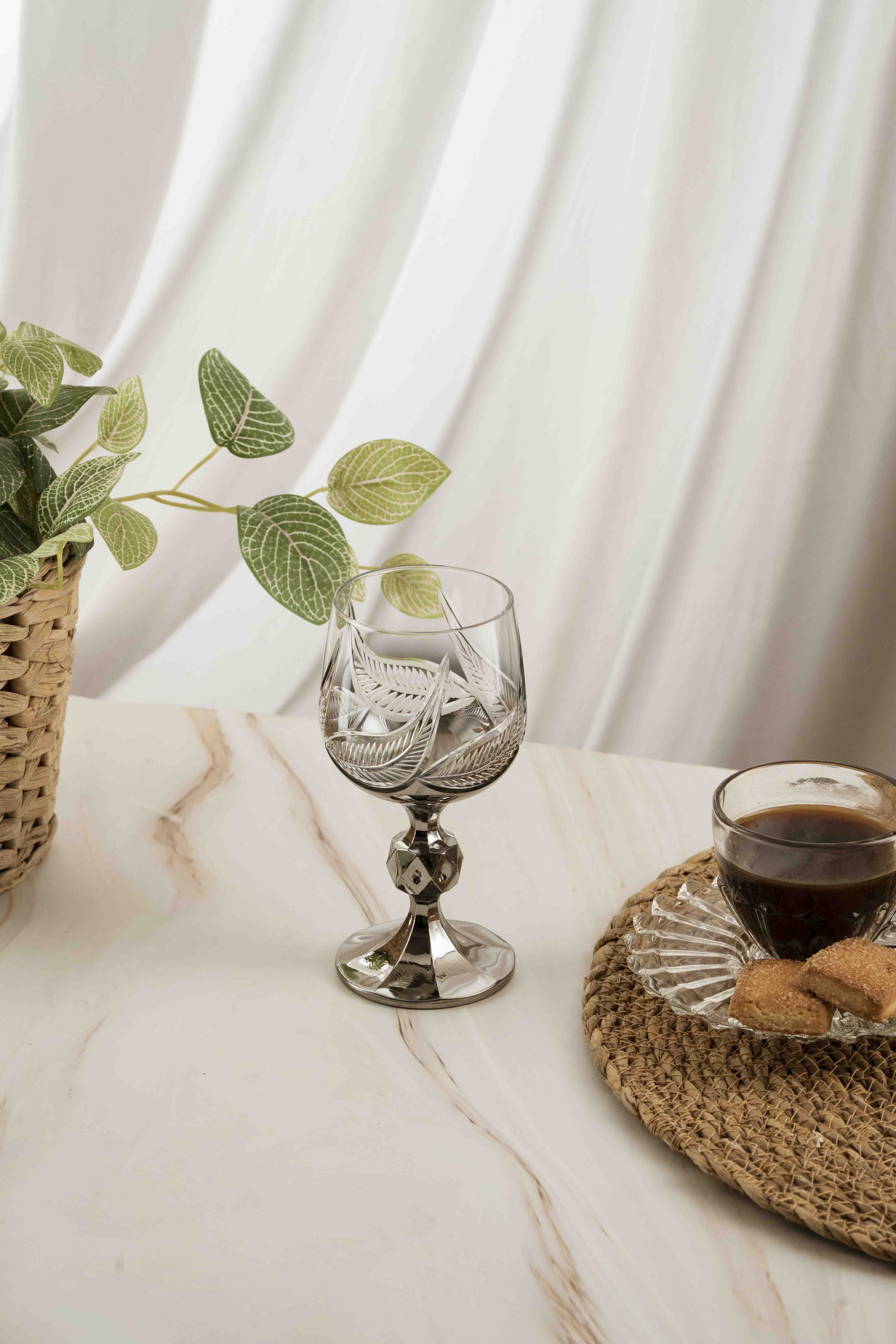 Silver Leaf Crystal Coffee Side 150mlSilver Leaf Crystal Coffee Side 150ml