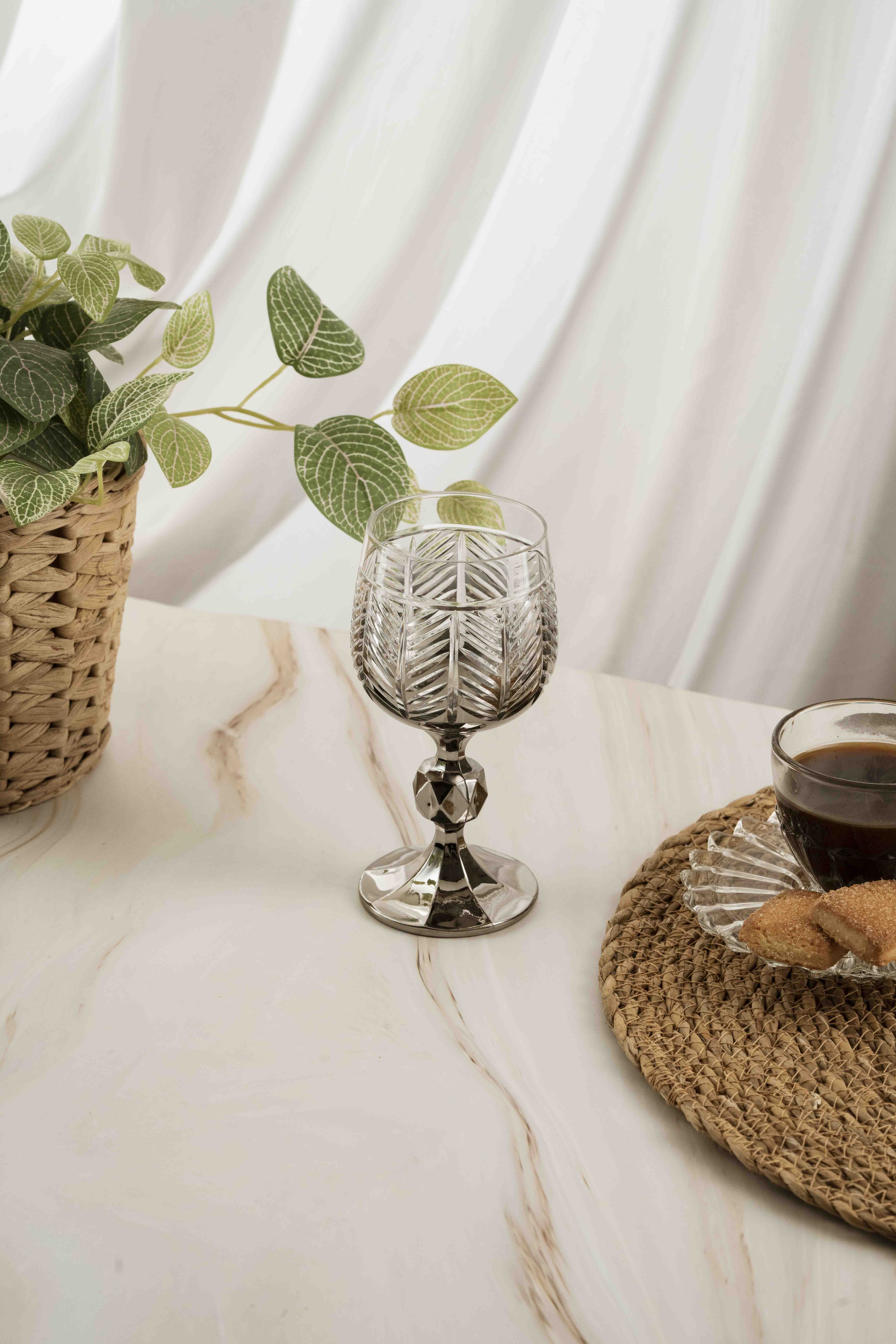 Silver Fishbone Crystal Coffee Side 150ml