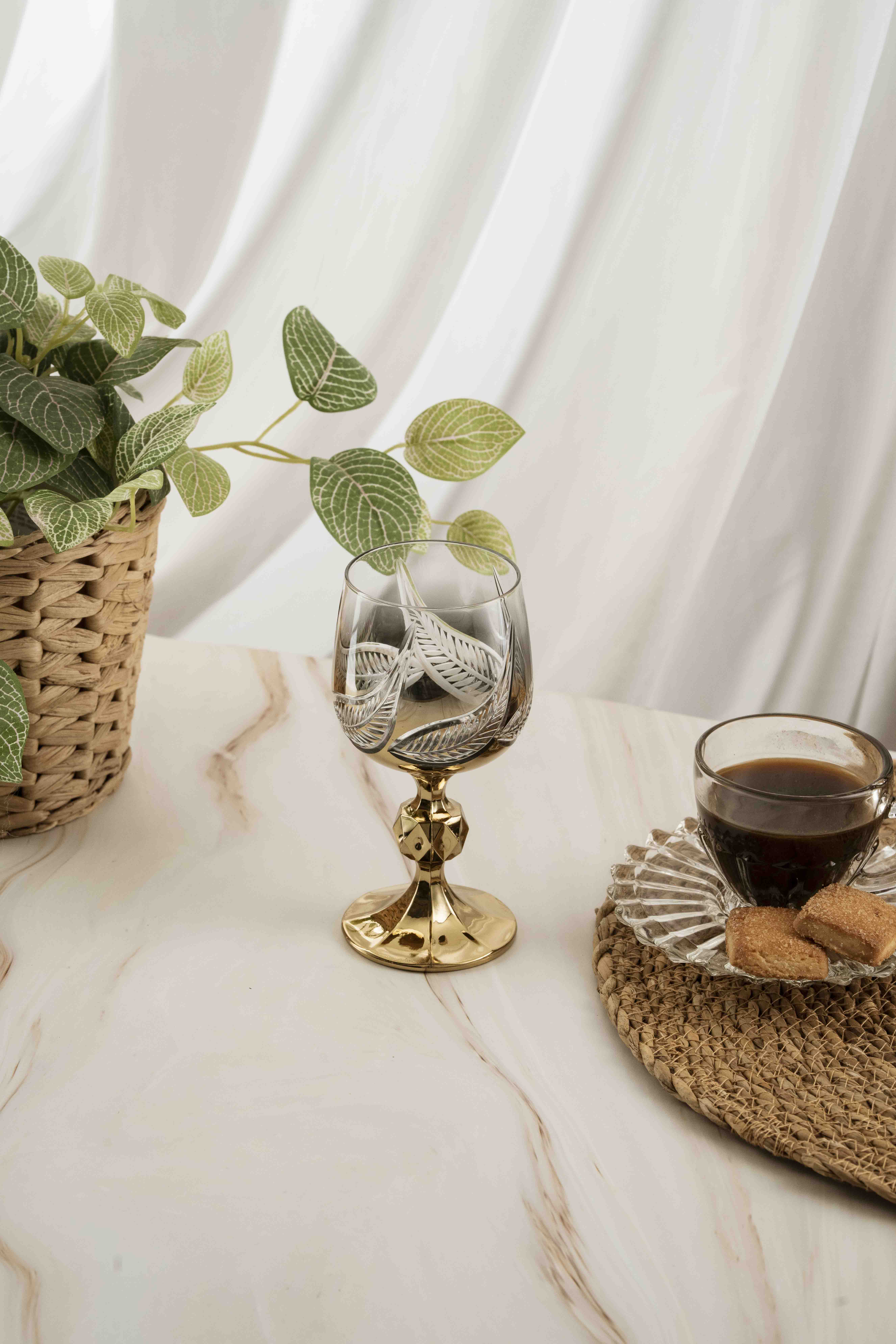 Gold Leaf Crystal Coffee Side 150ml